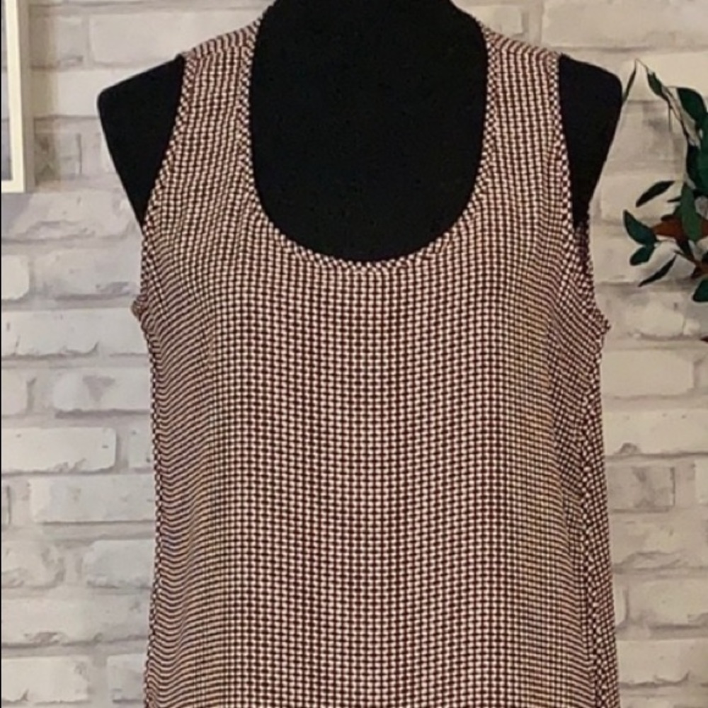 LOFT Burgundy/White Mini Bow Print Sleeveless Top